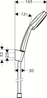 Hansgrohe Croma 100 kadni tuš set u kromu s ručnim tušem 100 mm, držačem i crijevom