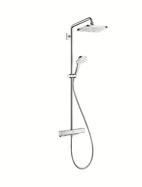 Hansgrohe Croma E tuš sustav s termostatskom miješalicom u krom izvedbi s nadglavnim i ručnim tušem