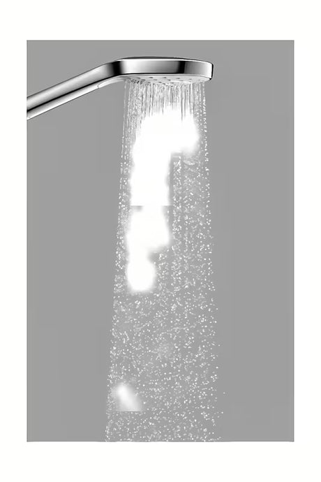 Ručni tuš Hansgrohe Croma Select E u bijelo-krom izvedbi s tipkom Select, promjera 110 mm