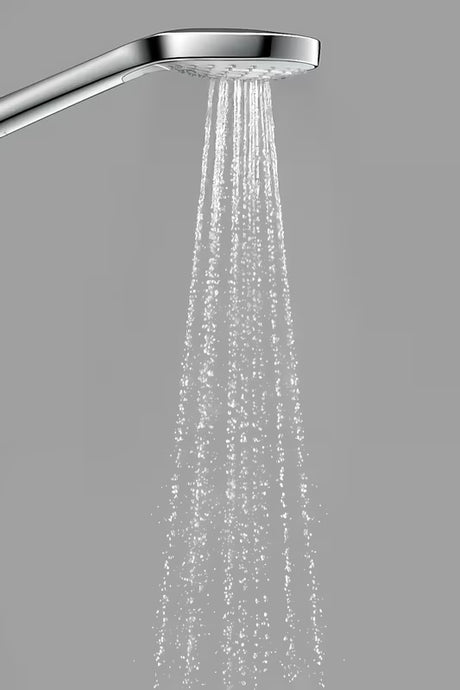 Ručni tuš Hansgrohe Croma Select E u bijeloj i krom izvedbi s tipkom Select i promjerom glave 110 mm