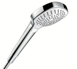 Ručni tuš Hansgrohe Croma Select E u bijelo-krom izvedbi s tipkom Select, promjera 110 mm