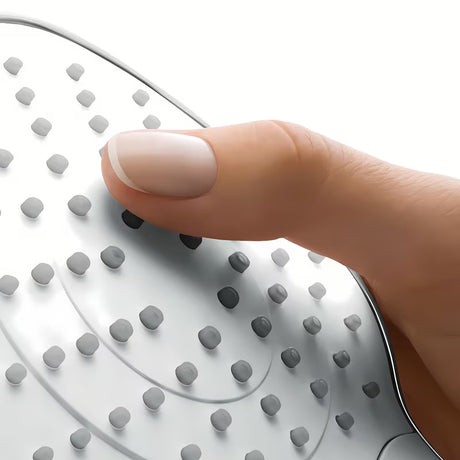 Ručni tuš Hansgrohe Croma Select E u bijelo-krom izvedbi s tipkom Select, promjera 110 mm