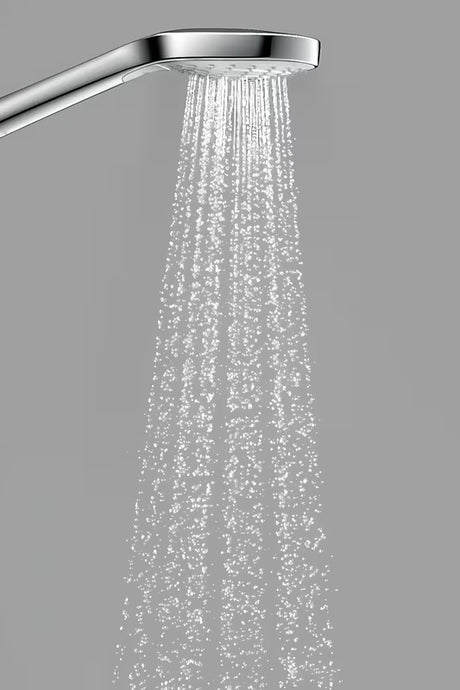 Ručni tuš Hansgrohe Croma Select E u bijeloj i krom izvedbi s tipkom Select i promjerom glave 110 mm