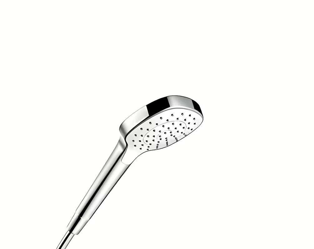 Hansgrohe Croma Select E tuš set u bijeloj i krom izvedbi s ručnim tušem, šipkom Unica i crijevom