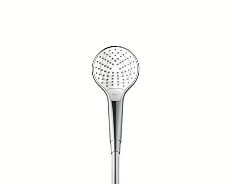 Tuš set Hansgrohe Croma Select S u bijeloj i krom izvedbi s ručnim tušem 3jet, šipkom Unica i crijevom 1,60 m.
