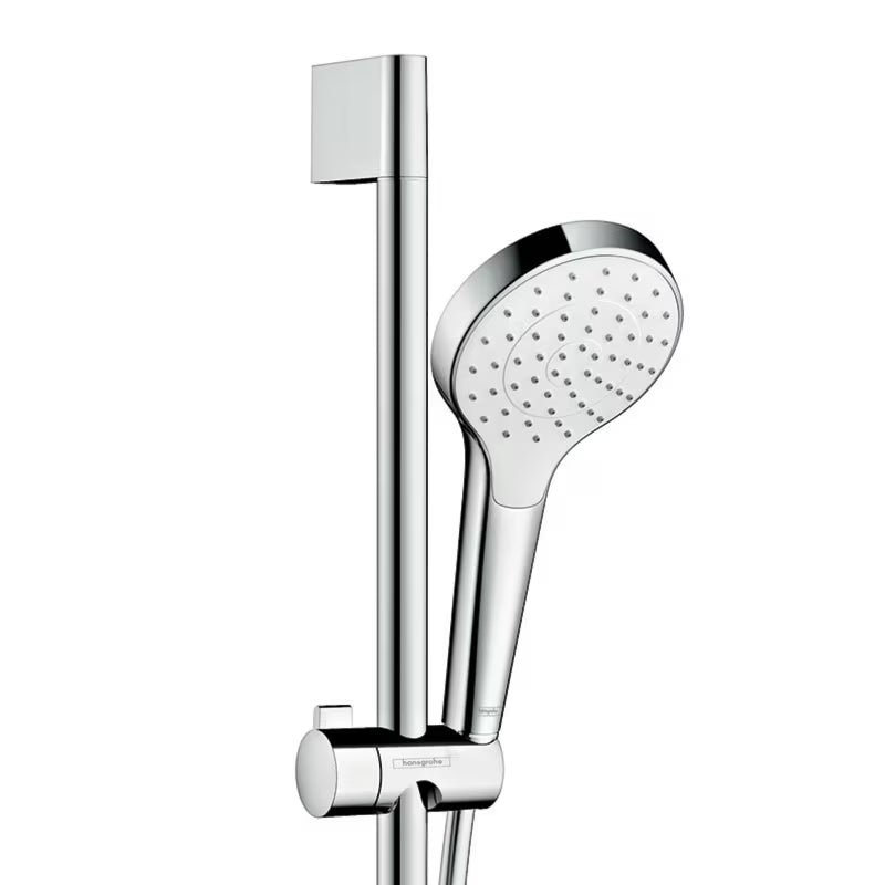 Hansgrohe Croma Select S tuš set u bijeloj i krom izvedbi s ručnim tušem 1jet i tuš šipkom Unica