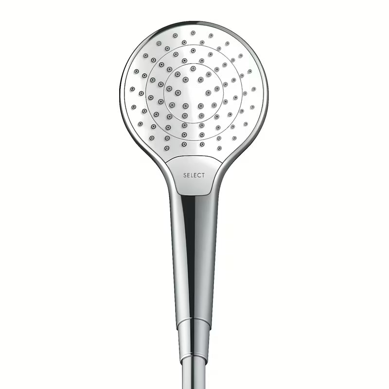 Ručni tuš Hansgrohe Croma Select S u bijeloj i kromiranoj boji s tipkom Select s tri mlaza