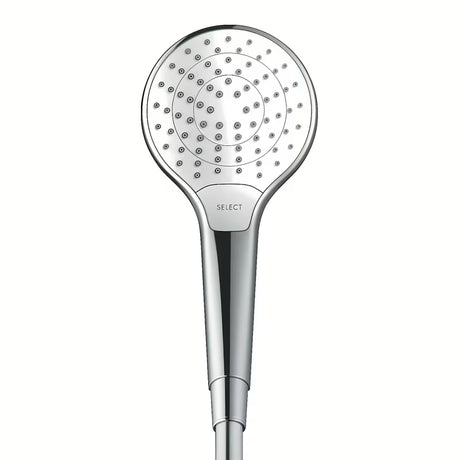 Ručni tuš Hansgrohe Croma Select S u bijeloj i kromiranoj boji s tipkom Select s tri mlaza