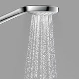 Ručni tuš Hansgrohe Croma Select S u bijeloj i kromiranoj boji s tipkom Select s tri mlaza