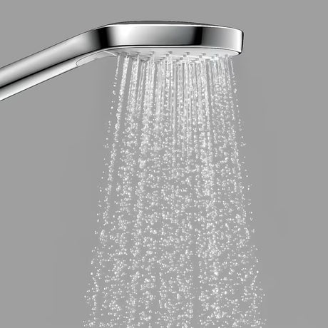 Ručni tuš Hansgrohe Croma Select S u bijeloj i kromiranoj boji s tipkom Select s tri mlaza