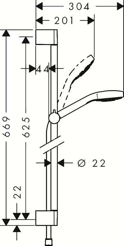 Hansgrohe Croma Select S tuš set u bijeloj i krom izvedbi s ručnim tušem 1jet i tuš šipkom Unica