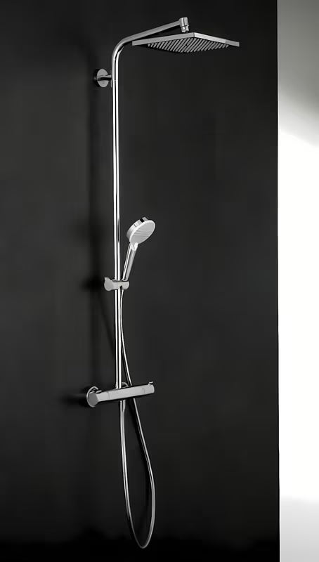 Hansgrohe Crometta E tuš sustav s termostatskom miješalicom u krom izvedbi s nadglavnim i ručnim tušem
