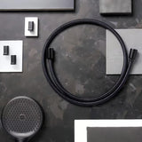 Tekstilno tuš crijevo hansgrohe Designflex 2 m u mat crnoj boji s univerzalnim priključkom G ½.