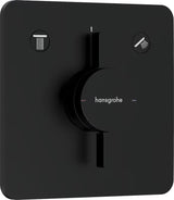 Podžbukna miješalica za tuš hansgrohe duoturn Q u mat crnoj izvedbi pro za upravljanje dvama potrošačima.