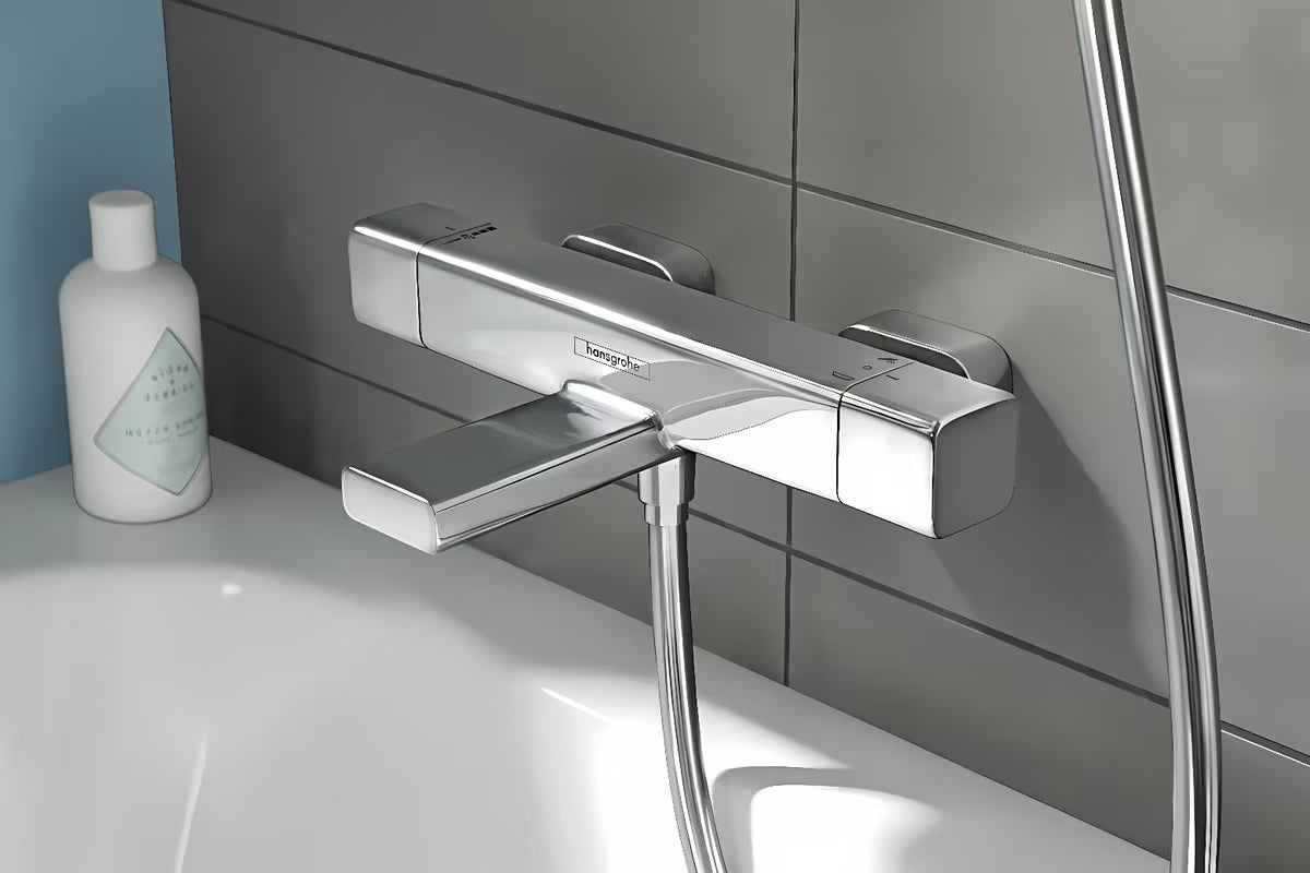 Hansgrohe Ecostat E termostatska miješalica za kadu u kromu s CoolContact tehnologijom i preusmjerivačem na tuš