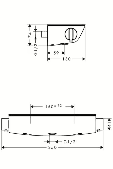 Hansgrohe Ecostat Select termostatska miješalica za tuš u krom izvedbi s policom od zrcalnog sigurnosnog stakla
