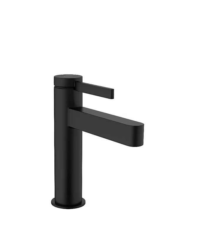 Mat crna jednoručna baterija miješalica za umivaonik hansgrohe Finoris s odvodnim setom PushOpen