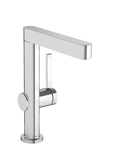 Kromirana slavina za umivaonik jednoručna baterija hansgrohe Finoris sa zakretnim izljevom i push-open odvodom