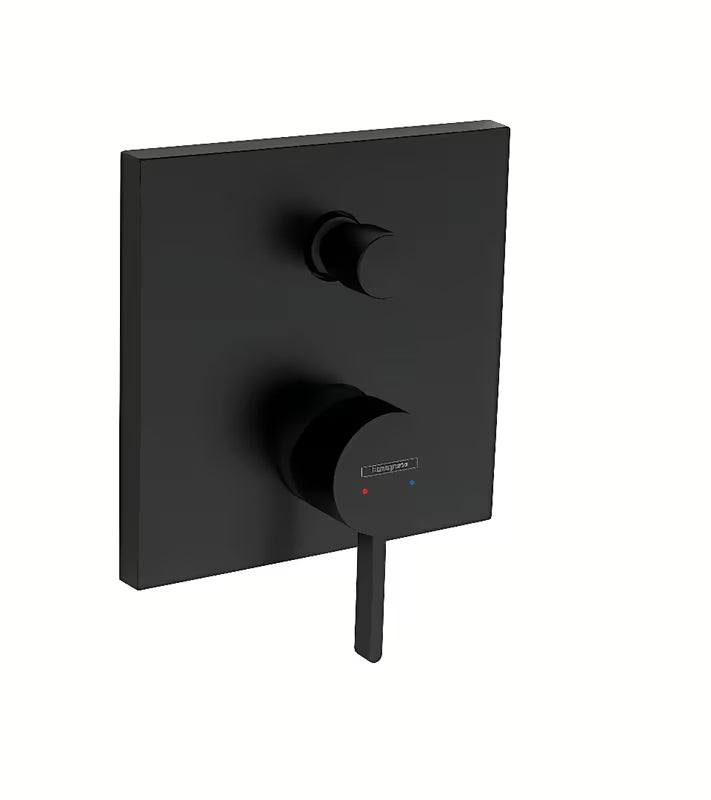 Podžbukna jednoručna baterija tuš i miješalica za kadu hansgrohe Finoris u crnoj mat izvedbi.