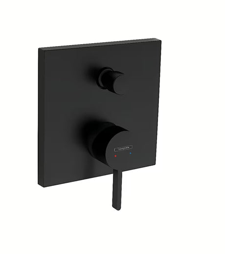 Podžbukna jednoručna baterija tuš i miješalica za kadu hansgrohe Finoris u crnoj mat izvedbi.