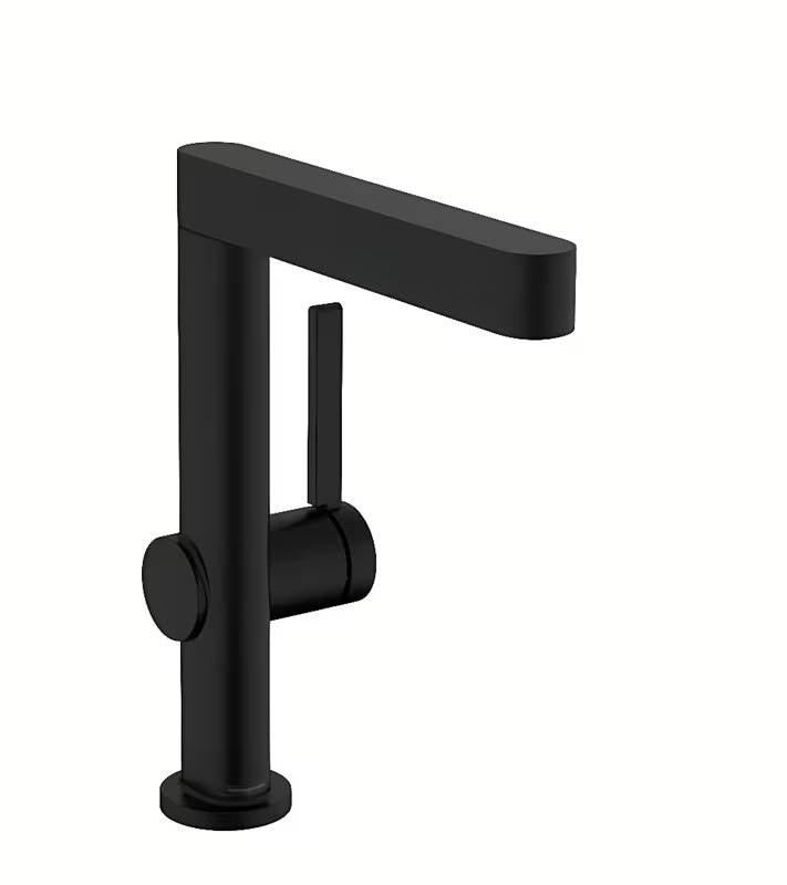 Slavina za umivaonik jednoručna baterija hansgrohe Finoris u mat crnoj izvedbi s odvodom PushOpen