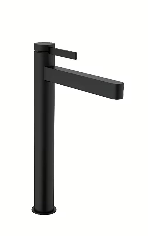 Visoka umivaonička jednoručna baterija slavina Hansgrohe Finoris u mat crnoj boji s odvodnim setom PushOpen
