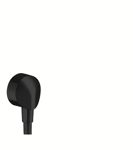 Hansgrohe fixfit podžbukni priključak za zidnu montažu u okruglom dizajnu, u mat crnoj izvedbi.