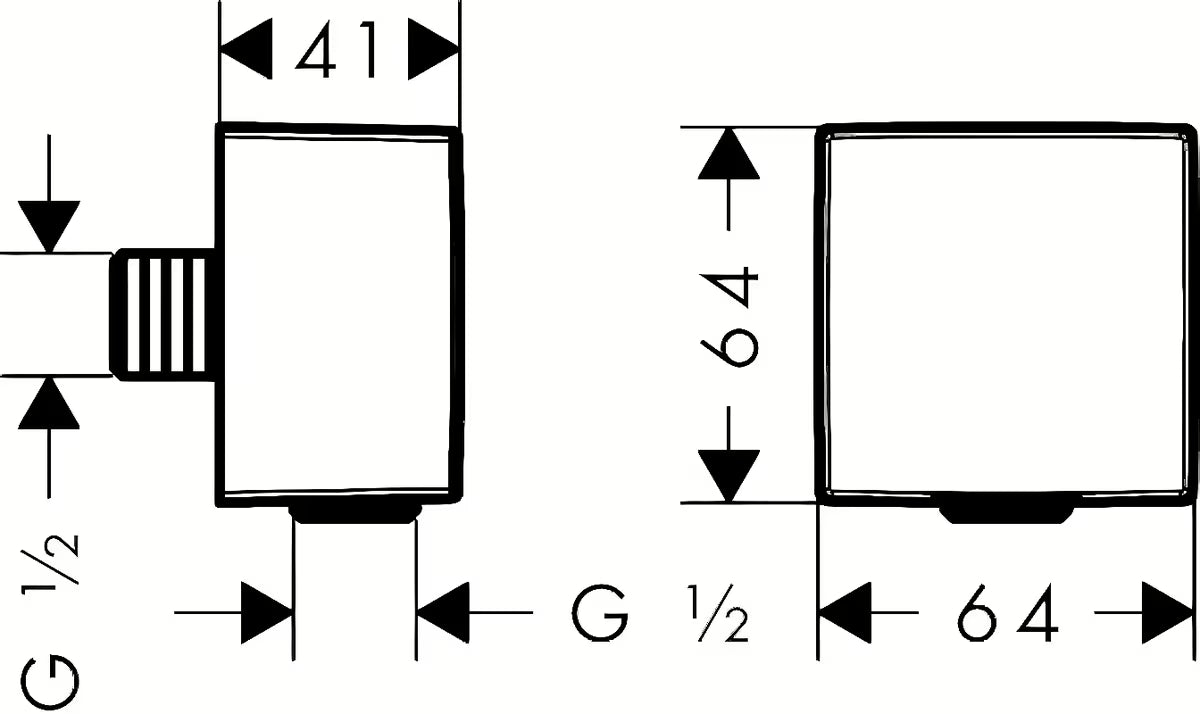 Hansgrohe fixfit Square podžbukni priključak tuš crijeva u krom izvedbi s nepovratnim ventilom