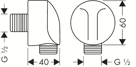 Hansgrohe fixfit podžbukni priključak pro priključak tuš crijeva u kromiranoj izvedbi