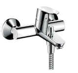 Kromirana zidna jednoručna baterija miješalica za kadu Hansgrohe Focus zaobljenog dizajna