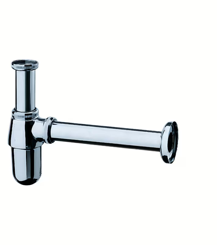 Kromirani čašasti sifon za umivaonik Hansgrohe s priključkom G 1¼ i odvodom DN32.