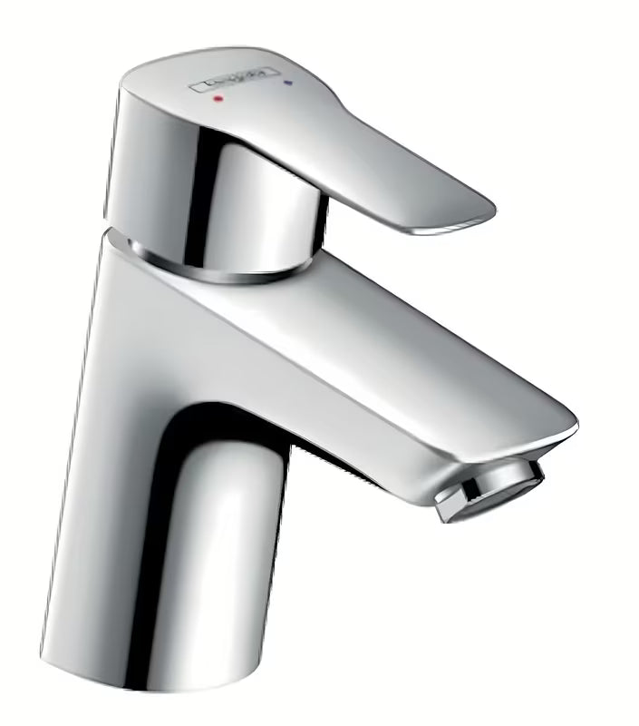 Kromirana jednoručna baterija stojeća miješalica za umivaonik Hansgrohe HG248 s odvodom zaobljenog dizajna