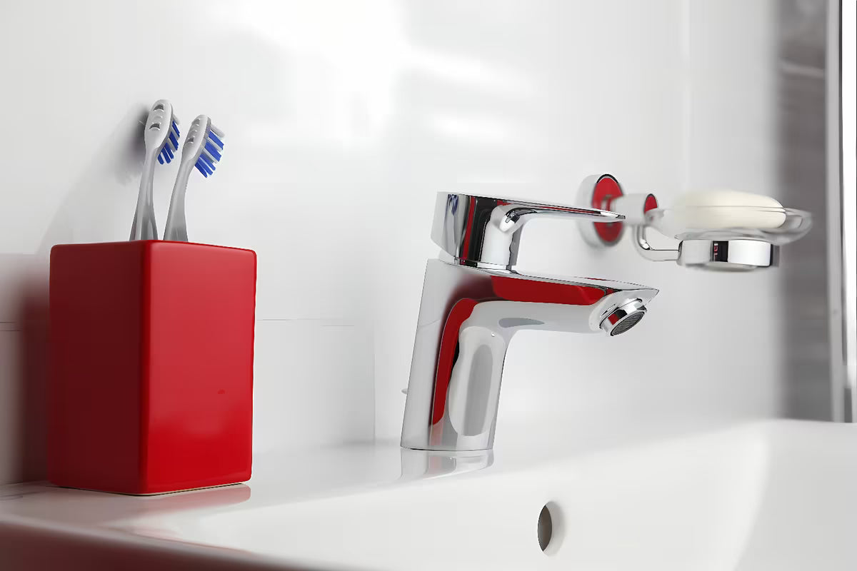 Kromirani jednoručna baterija stojeća miješalica za umivaonik Hansgrohe HG248 s odvodom
