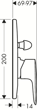 Hansgrohe HG248 podžbukna tuš i miješalica za kadu u krom izvedbi, zaobljenog dizajna.