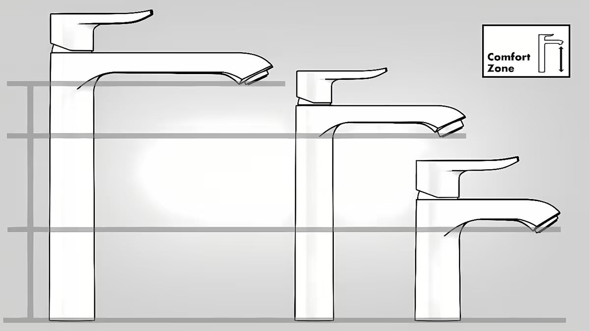 Kromirana jednoručna baterija stojeća miješalica za umivaonik Hansgrohe HG248 s odvodom zaobljenog dizajna