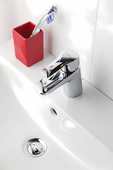 Kromirani jednoručna baterija stojeća miješalica za umivaonik Hansgrohe HG248 s odvodom