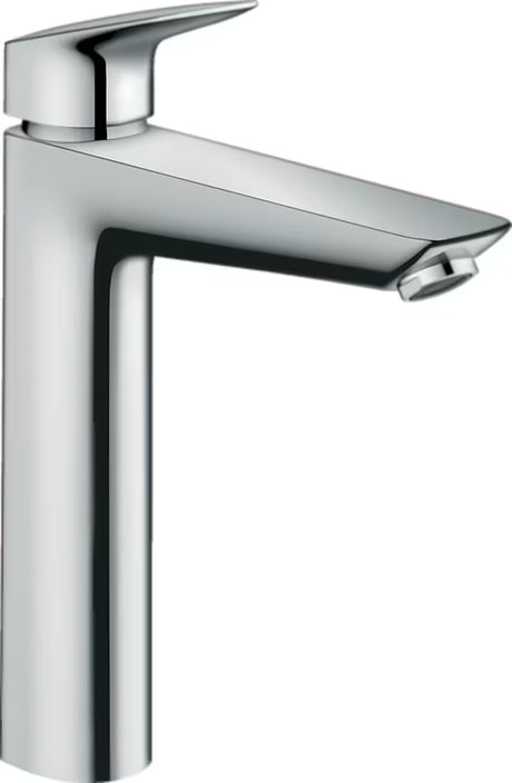 Kromirana jednoručna baterija miješalica za umivaonik Hansgrohe Logis s odvodom s poteznom šipkom u modernom dizajnu SoftCube.