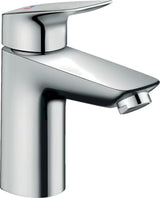 Kromirana jednoručna baterija miješalica za umivaonik hansgrohe Logis 100 CoolStart s odvodom i ergonomskom ručicom.