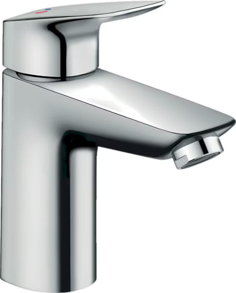Kromirana jednoručna baterija miješalica za umivaonik hansgrohe Logis 100 CoolStart s odvodom i ergonomskom ručicom.