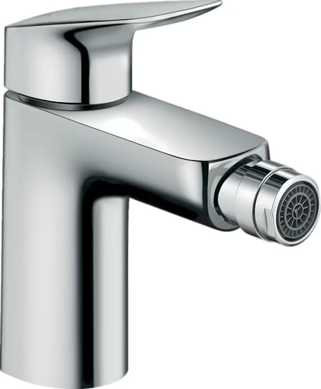 Kromirana jednoručna baterija miješalica za bide hansgrohe Logis 100 s odvodom i dizajnom SoftCube.