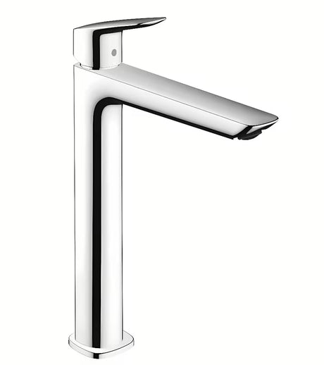 Visoka umivaonička jednoručna baterija slavina Hansgrohe Logis Fine u krom izvedbi.