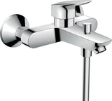Kromirana zidna miješalica za kadu hansgrohe Logis s ručicom i preklopnikom kada/tuš
