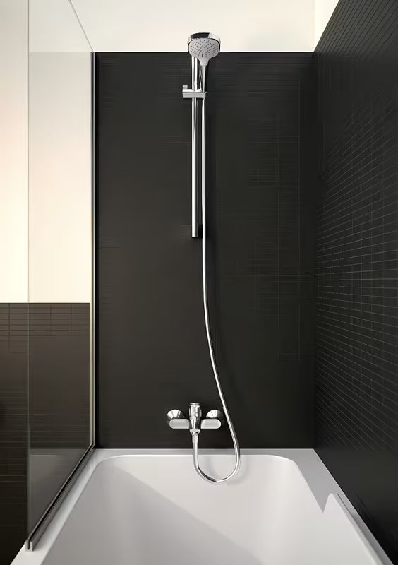 Kromirana zidna miješalica za kadu hansgrohe Logis s ručicom i preklopnikom kada/tuš