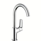 Kromirana umivaonička jednoručna baterija slavina hansgrohe Logis 210 sa zakretnim izljevom i ispusnim ventilom s poteznom šipkom