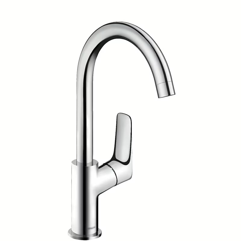 Kromirana umivaonička jednoručna baterija slavina hansgrohe Logis 210 sa zakretnim izljevom i ispusnim ventilom s poteznom šipkom