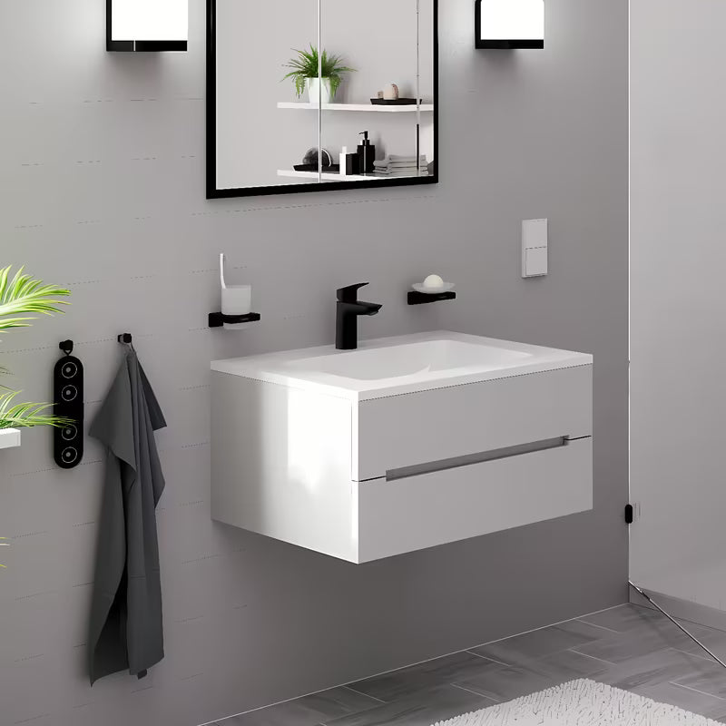 Hansgrohe Logis jednoručna baterija miješalica za umivaonik s odvodom u mat crnoj izvedbi