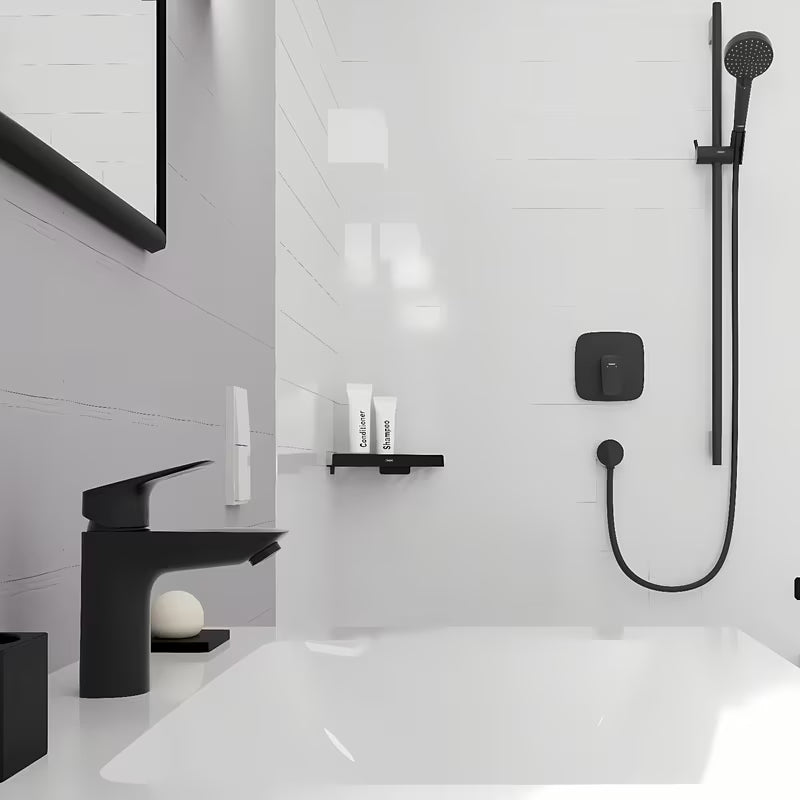 Hansgrohe Logis jednoručna baterija miješalica za umivaonik u mat crnoj izvedbi