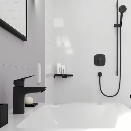 Hansgrohe Logis jednoručna baterija miješalica za umivaonik u mat crnoj izvedbi