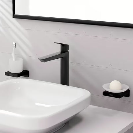 Hansgrohe Logis jednoručna baterija stojeća miješalica za umivaonik u mat crnoj izvedbi