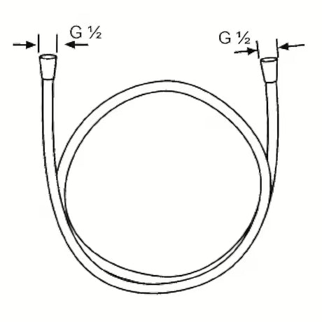 Tuš crijevo Hansgrohe Metaflex u krom izvedbi, duljina 1,25 m, s navojem G ½.